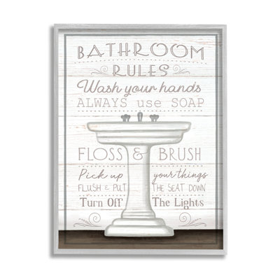 «Rustic Bathroom Rules Sink» par Elizabeth Tyndall