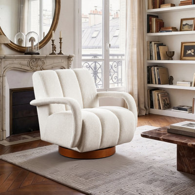 Swivel Upholstered Accent Armchair