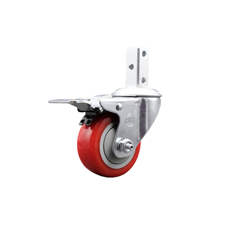 Square Stem Caster, Red