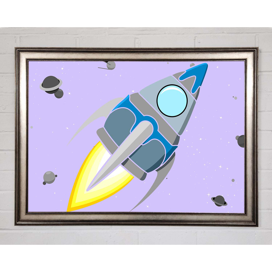 Rocket Ship Lilac - Einzelner Bilderrahmen Kunstdrucke