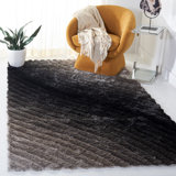 Cimah Shag Hand Tufted Performance Solid Color Rug