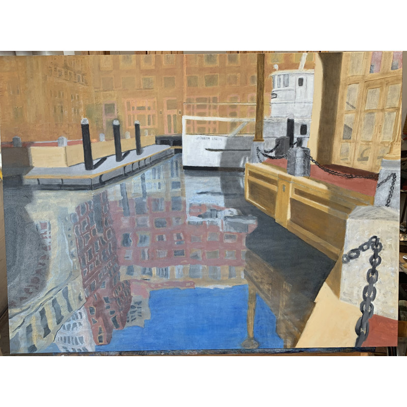 Reflets at the Seaport par Sol Hartman, H 25,25 po x l 31,25 po
