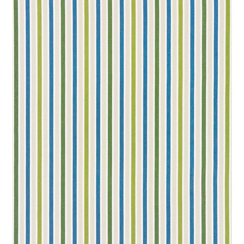 Chatham Leeds 100% Cotton Stripe Fabric, Ocean Palm