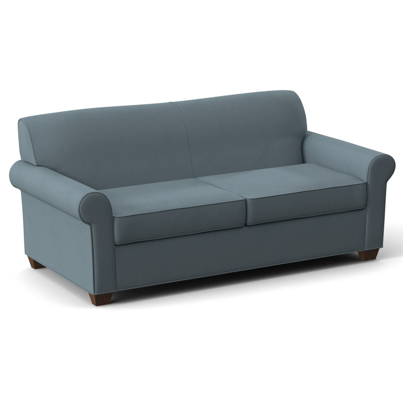 Finn 75" Rolled Arm Sofa Bed, Dillon Williamsburg, Montana Walnut, Hybrid