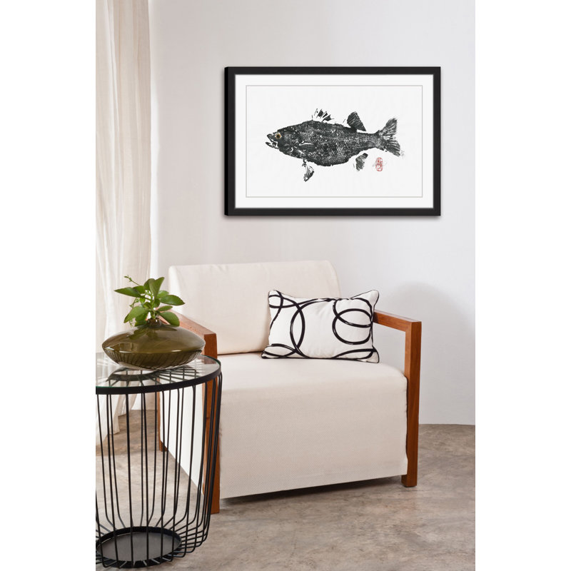 « stripeed bass », reproduction d’art encadrée, H 16 po x l 24 po x P 1,5 po