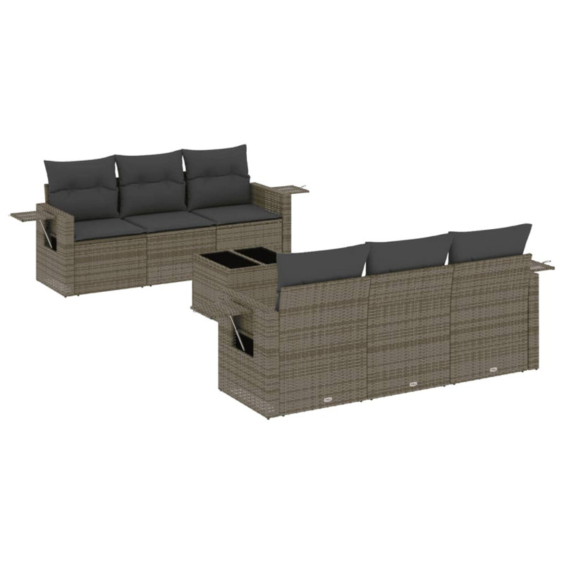 Ensemble de canapé de jardin pliable en rotin PE 7 pièces Vidaxl