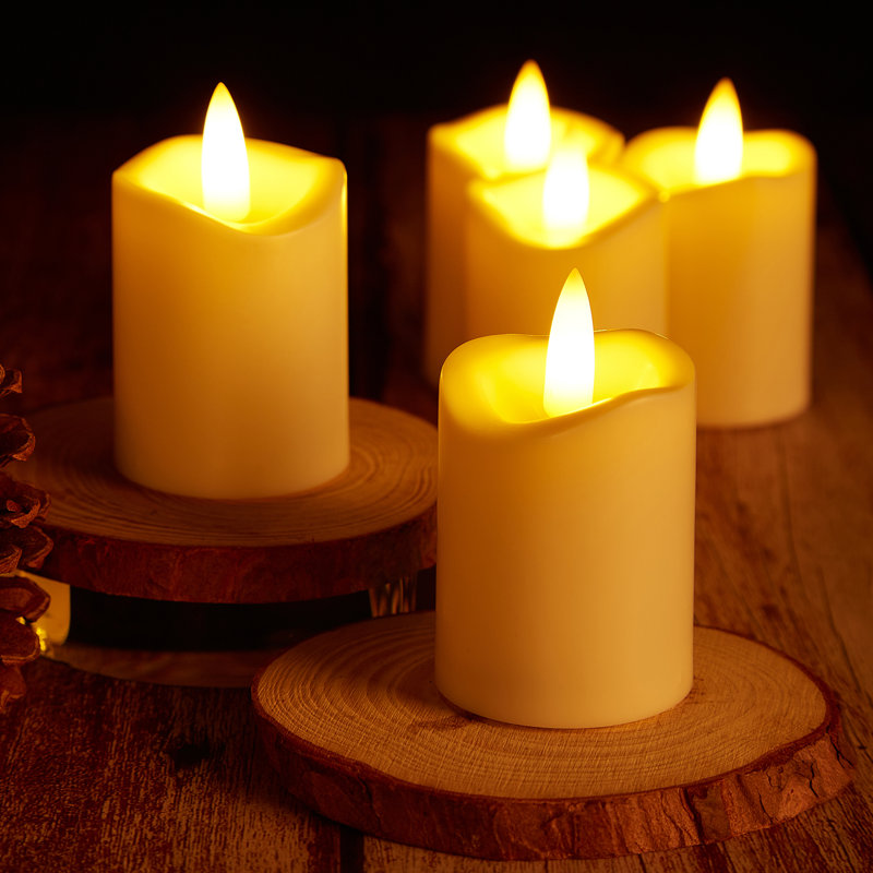12 bougies sans flamme scintillantes ivoire avec minuterie