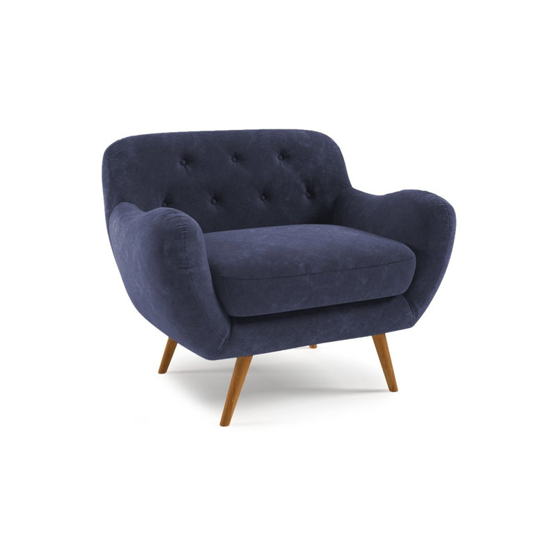 Jefferson Upholstered Armchair, Navy Blue