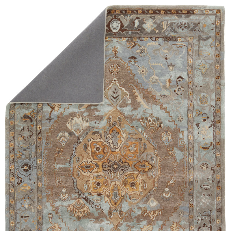 Tapis gris / or Halterman, Rectangle 8 pi x 10 pi
