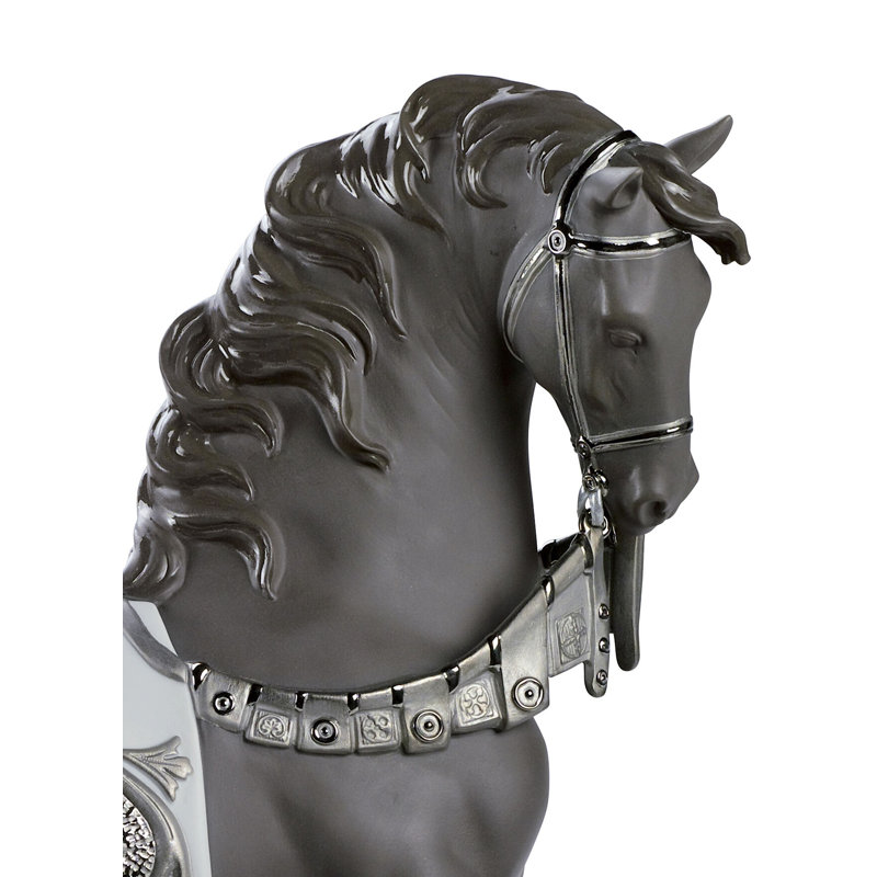 Regal Steed Figurine, Gray
