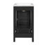 Meuble-lavabo moderne de 18 pouces avec lavabo en céramique, tiroirs à fermeture en douceur et organisateur de porte, tiroir de séparation et patins réglables en plastique - solution de rangement compacte pour les espaces étroits.-118774061