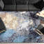 Tapis gris anthracite / bleu / noir noué à la main-66707961