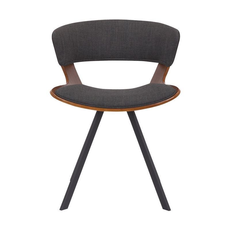 Benn 18'' H Upholstered Walnut Armchair, Brown, Black