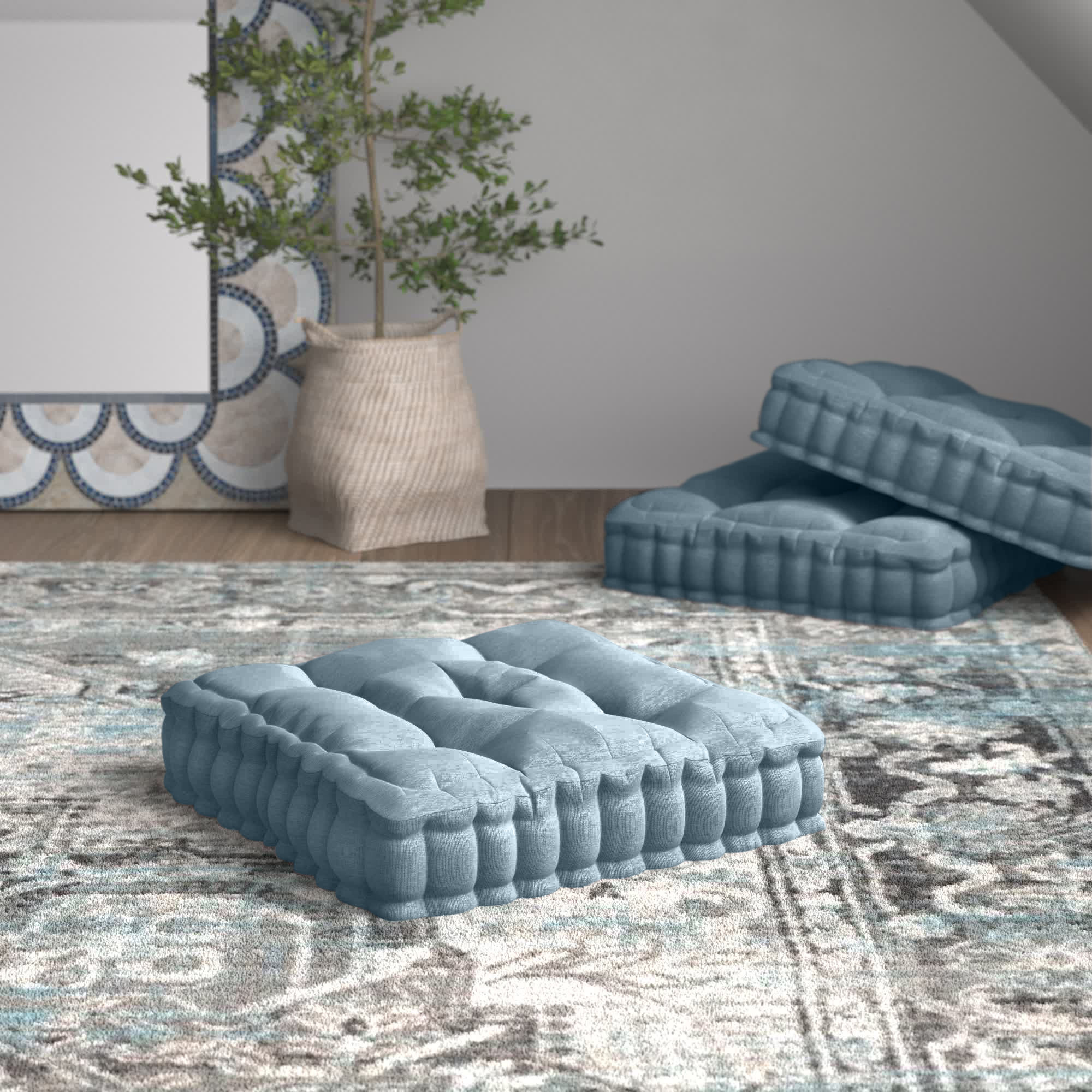 Intelligent Design Azza Poly Chenille Square Floor Pillow Cushion & Reviews | Wayfair