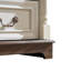 Commode 5 tiroirs l 31,5 po, commode blanche et brune, commode de rangement en bois rustique