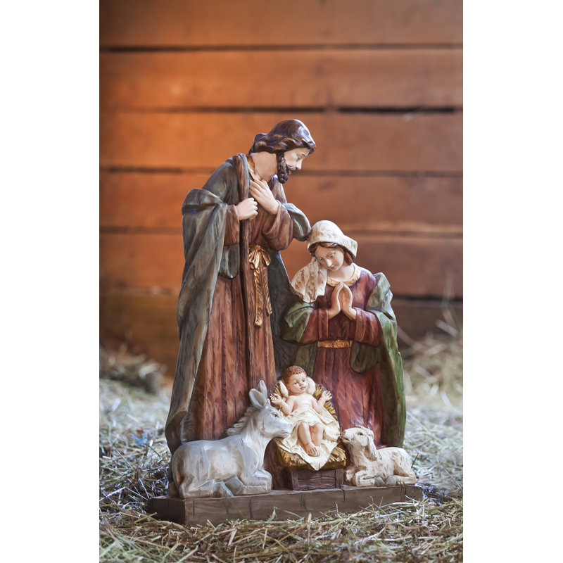 Statue de jardin de la Nativité Carnaghliss avec Marie, Joseph et Jésus