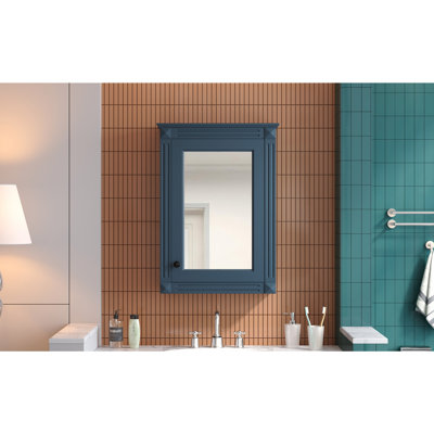 Armoire de rangement de salle de bain murale 20 "avec miroir, armoire à pharmacie avec tablette réglable en hauteur