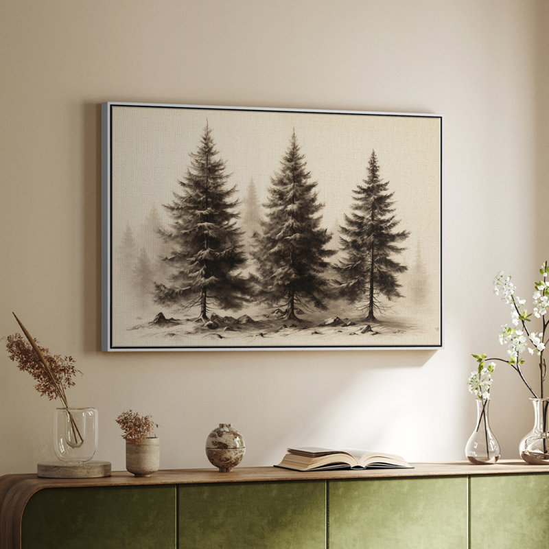 Paysage rétro CLCL, Toile encadrée, H 27 po x l 41 po, Blanc