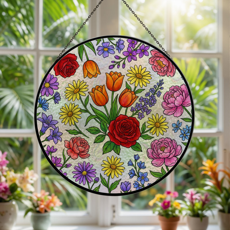 Panneau de vitrail de jardin 12 "H 12", H 12 po x l 12 po