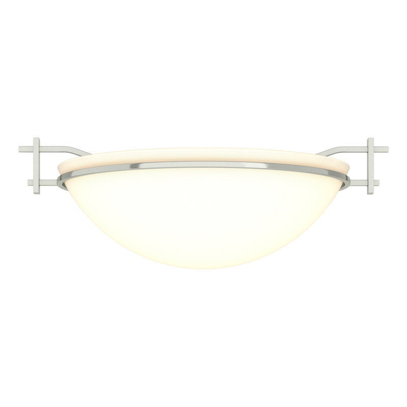 Moonband Semi Flush Mount, Opal, Sterling, 4.5" H x 11.4" W x 11.4" D