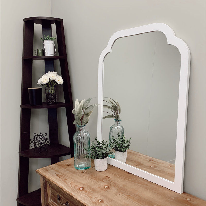 Miroir de coiffeuse encadré, Lin blanc