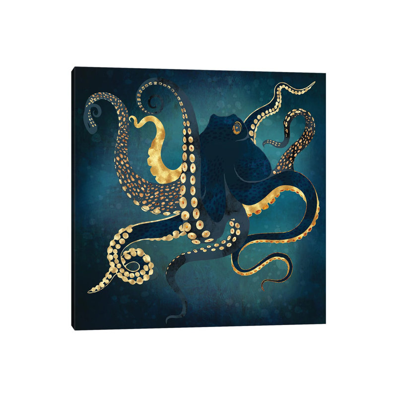 Pieuvre métallique iv - giclée sur toile tendue avec châssis