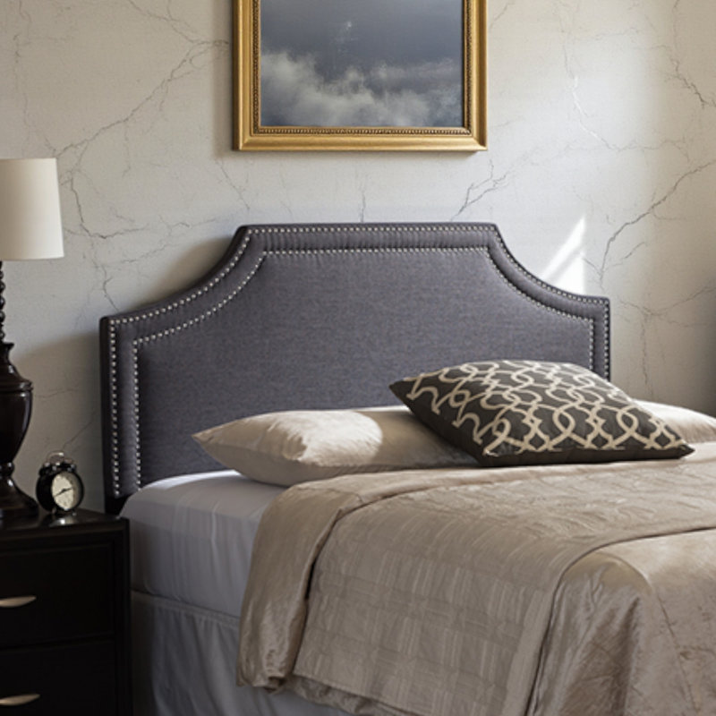 Ashor Modern & Contemporary Dark Gray Upholstered King Headboard, 25.68'' H X 77.58'' W, Gray, King