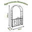 111cm W x 36cm D Metal Arbour with Gate in Black