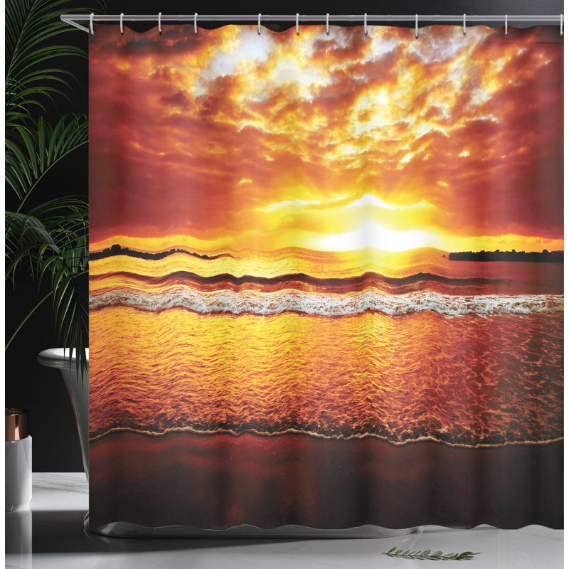 Shower Curtain with Hooks Included, 84"H x 69"W