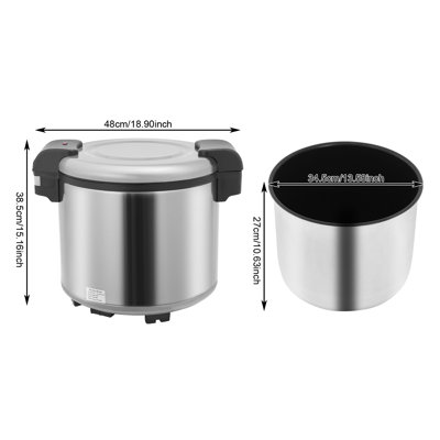 Réchaud à riz commercial en acier inoxydable pour table avec cuillère à riz 6,08 gallons 105 W