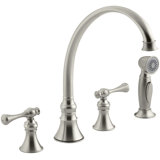 Double Handle Kitchen Faucet with Side Spray