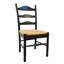 Chaise d'appoint de salle à manger en paille et bois noir-1744441131