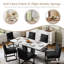 19" H Modern Linen Upholstered Dining Chairs With Metal Frame, Black-221938552