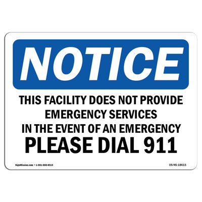 This Facility Does Not Provide Emergency Sign