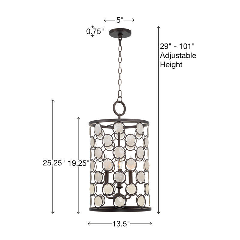 Luminaire suspendu de style lanterne à 3 lumières Lacure
