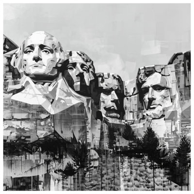 Mount Rushmore Illustration Blankets