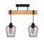 2-Light Black Semi Flush Mount