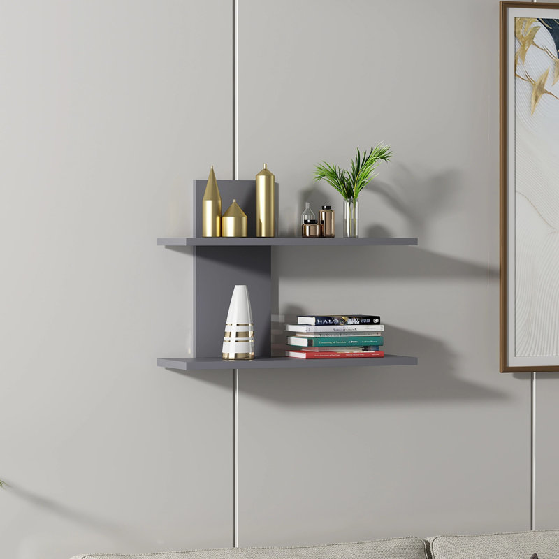 Concettino 2 Piece Floating Shelf, Anthracite