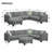 Anissia 112" W x 87" D Sectional Sofa Couches , 7 Seats Modular Sectional Sofa with Ottoman, L shaped couch with 3 Pillows-22311608