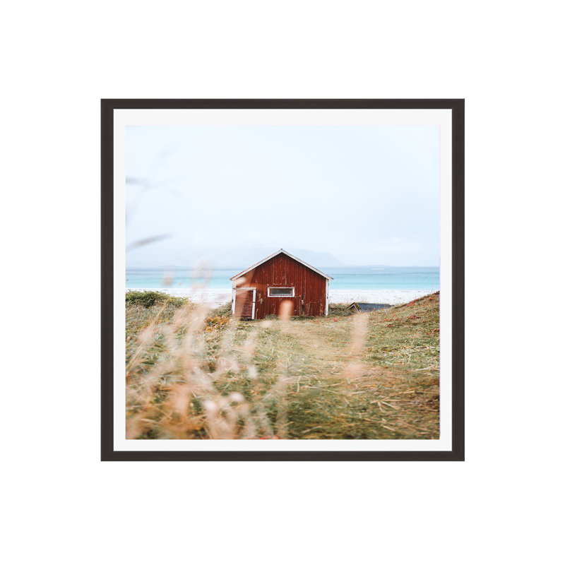 Red Cabin II - impression d'un seul cadre photo, Oui, H 12 po x l 12 po x P 0,75 po, Papier avec encadré espresso