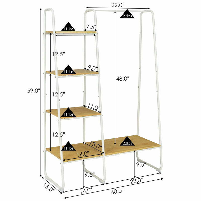  Kayson 39'' Steel, Particleboard Clothing Rack