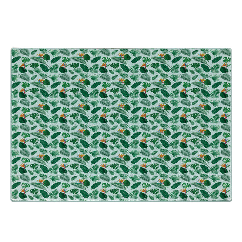 Planche à découper en verre trempé Ambesonne Philodendron Jungle Flora