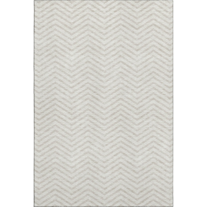 Premium Machine Washable Prisco Ivory Rug, Rectangle 10' x 14'
