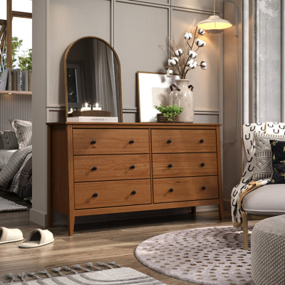 Commode 6 tiroirs en bois massif - Carmelo