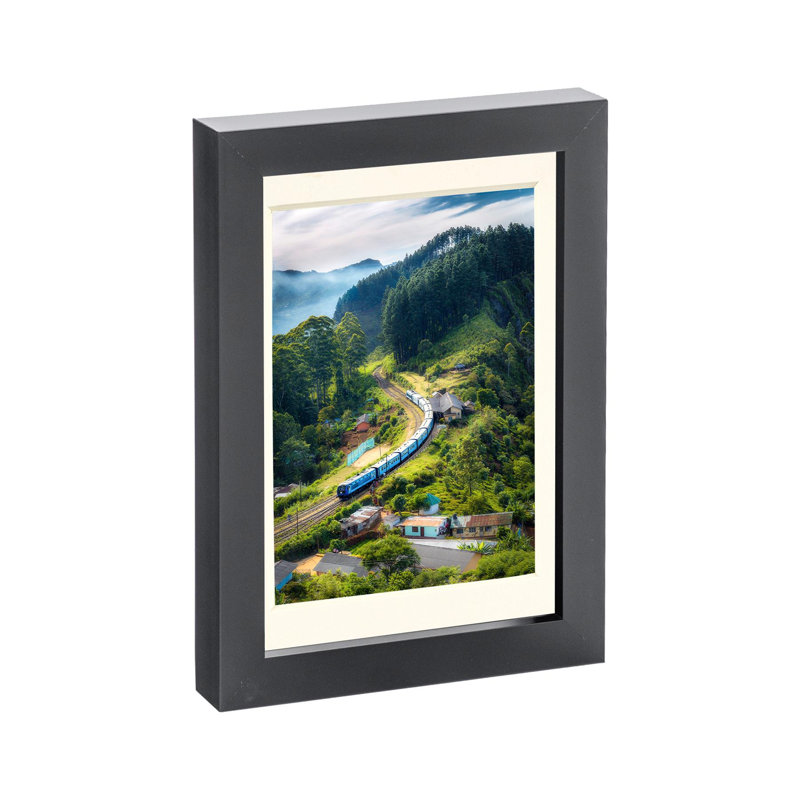 Photo Frame with 4" x 6" Mount - 5" x 7" - Black/Ivory, 15cm W x 20cm H x 2cm D, Black/Ivory