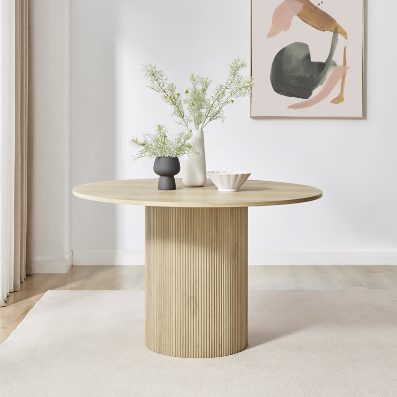 Tamorion 4 - Person Dining Set, Oak, Cream