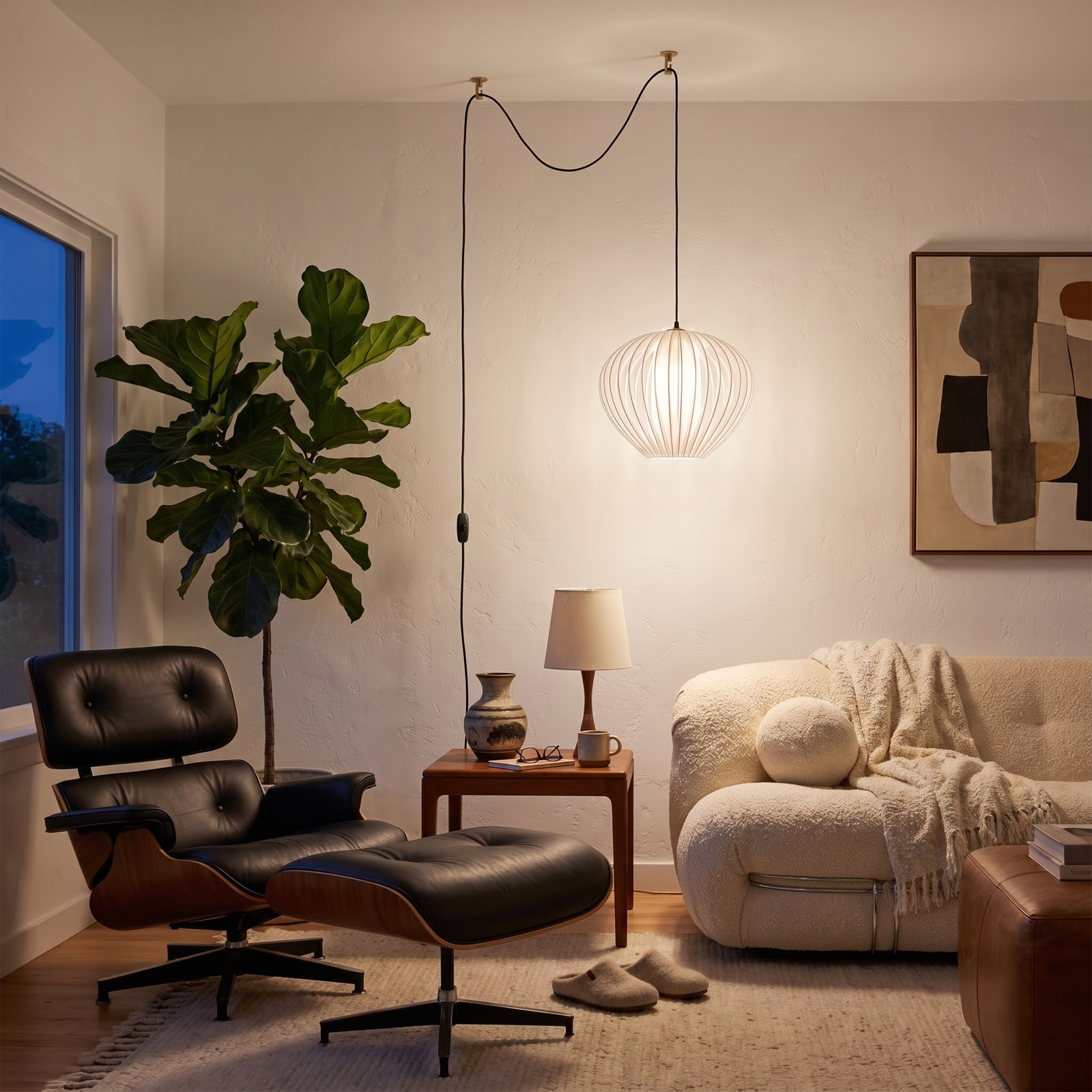 Mouton Dimmable Pendant, Weathered Brass