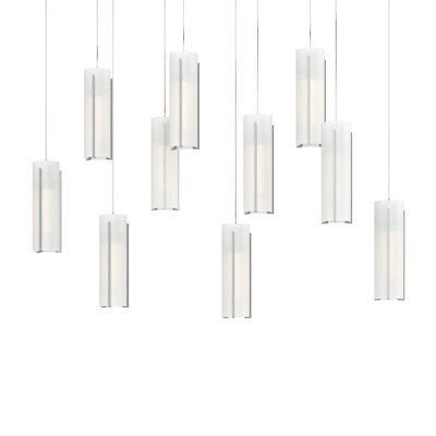 Luminaire suspendu cylindrique 10 lumières Exos