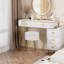 Tabouret de coiffeuse rond avec rangement pour salle de maquillage, chambre à coucher et salon-1604034045