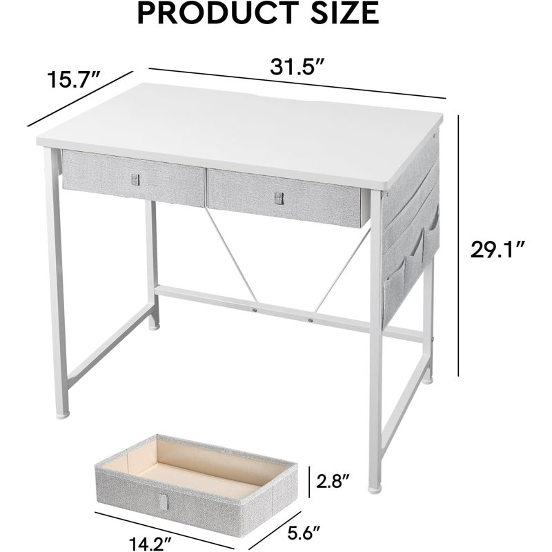 Folding Desk Computer Desk For Home Office, Folding Table No Assembly Required, Office Desk For Small Space, Small Desk With Stable Black Frame, Rustic Brown